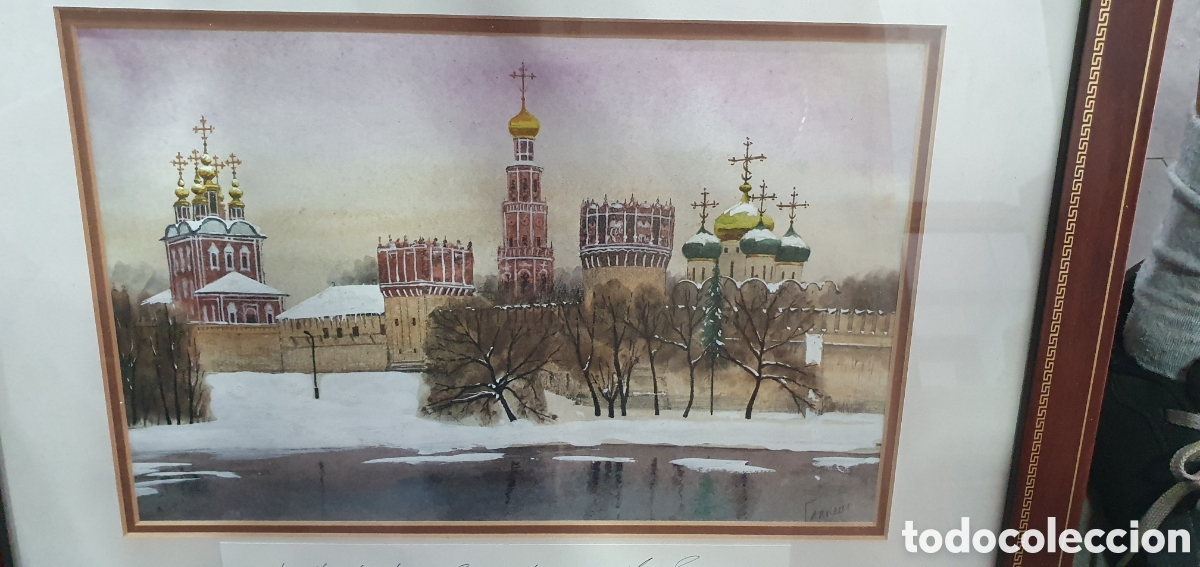 Kunst: Antigua acuarela rusa. (L140)