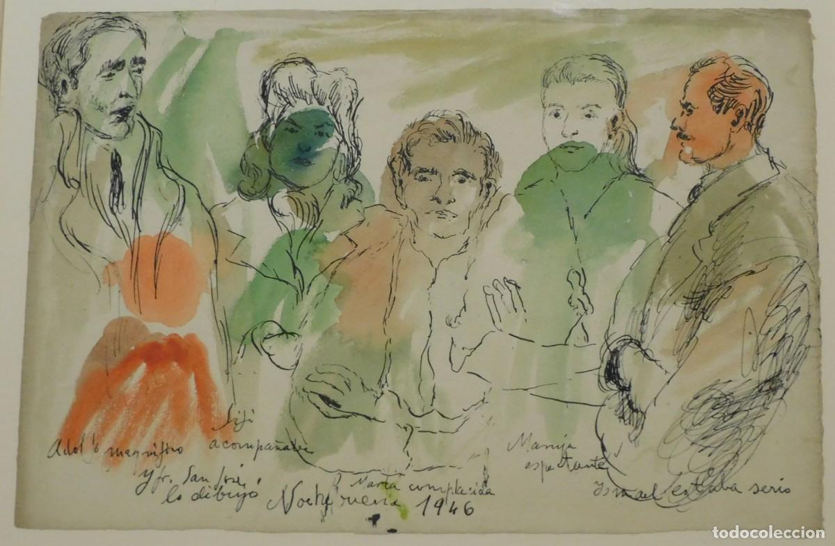 Kunst: FRANCISCO SAN JOS&Eacute; DIBUJO A TINTA Y ACUARELA. ENMARCADO