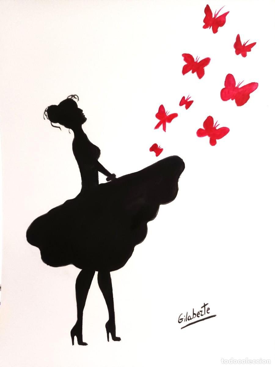 Kunst: Chica con mariposas obra de Mercedes Gilaberte