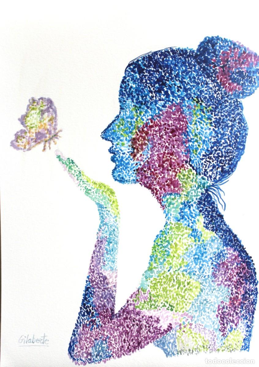 Kunst: Chica con mariposa obra de Mercedes Gilaberte