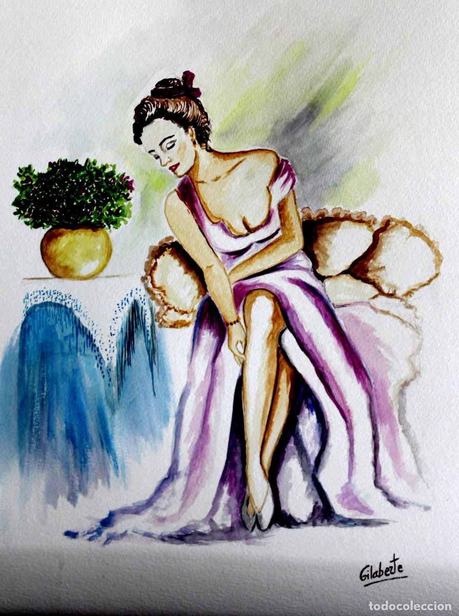 Arte: Modelo sentada obra de Mercedes Gilaberte