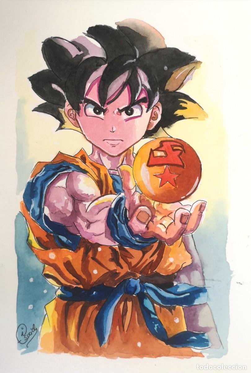 Arte: Goku-Acuarela pintada por Inma Escrich