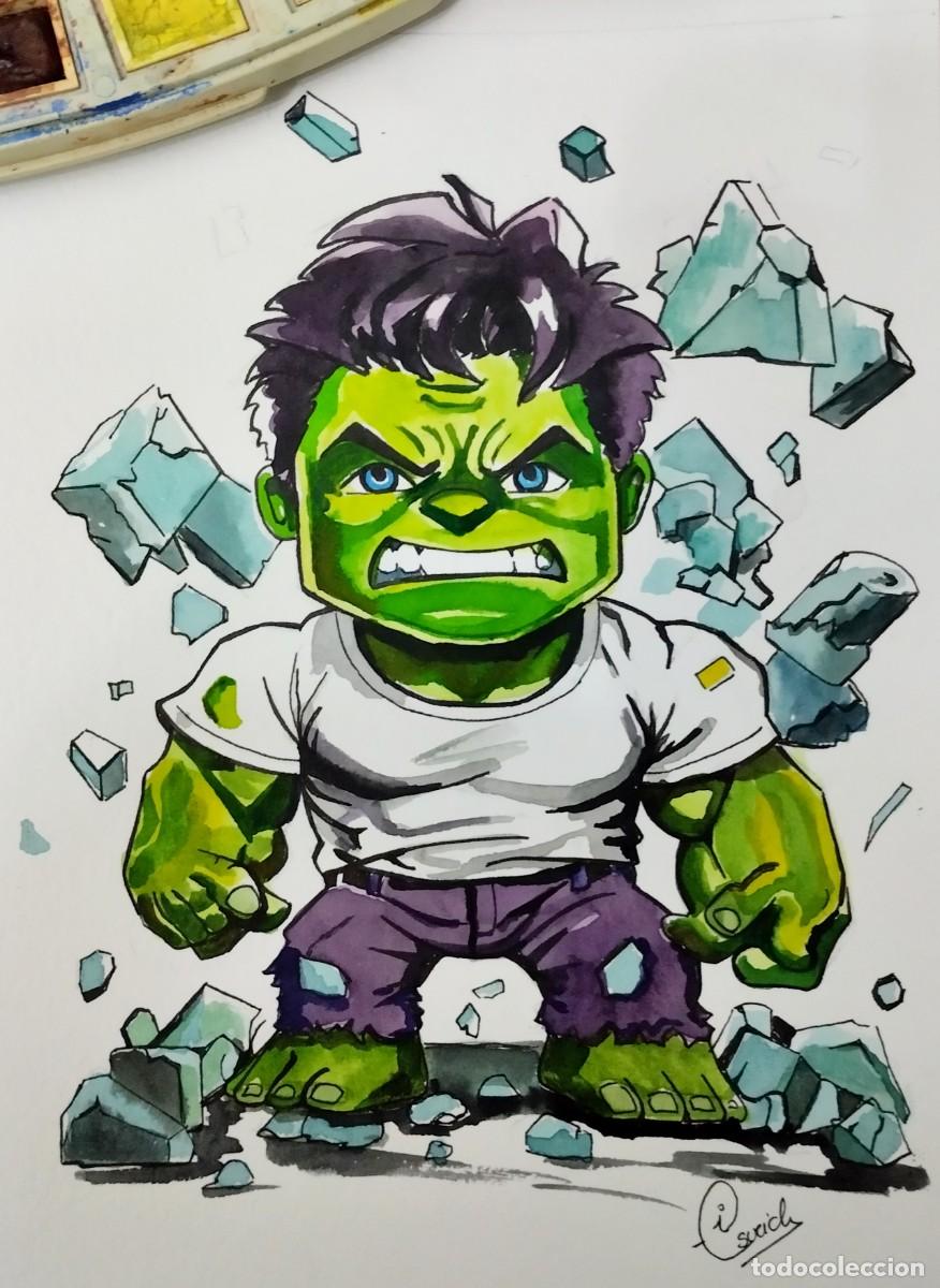 Arte: Hulk-Acuarela pintada por Inma Escrich