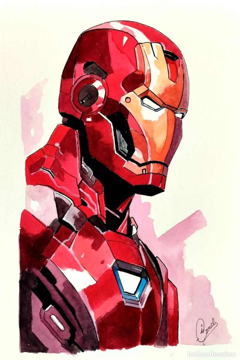 Arte: Iron Man-Acuarela pintada por Inma Escrich