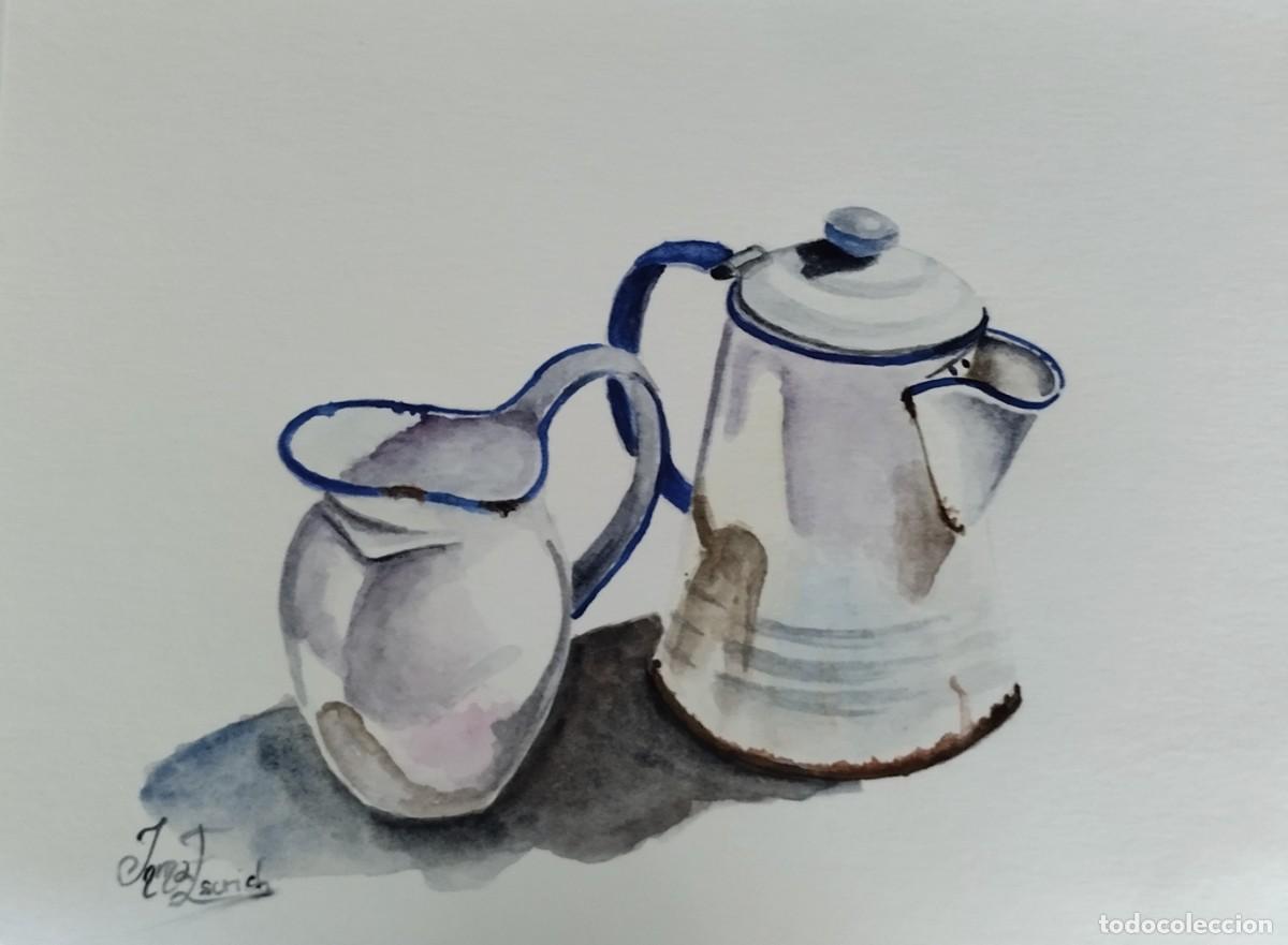 Arte: Hora del caf&eacute;-Acuarela pintada por Inma Escrich