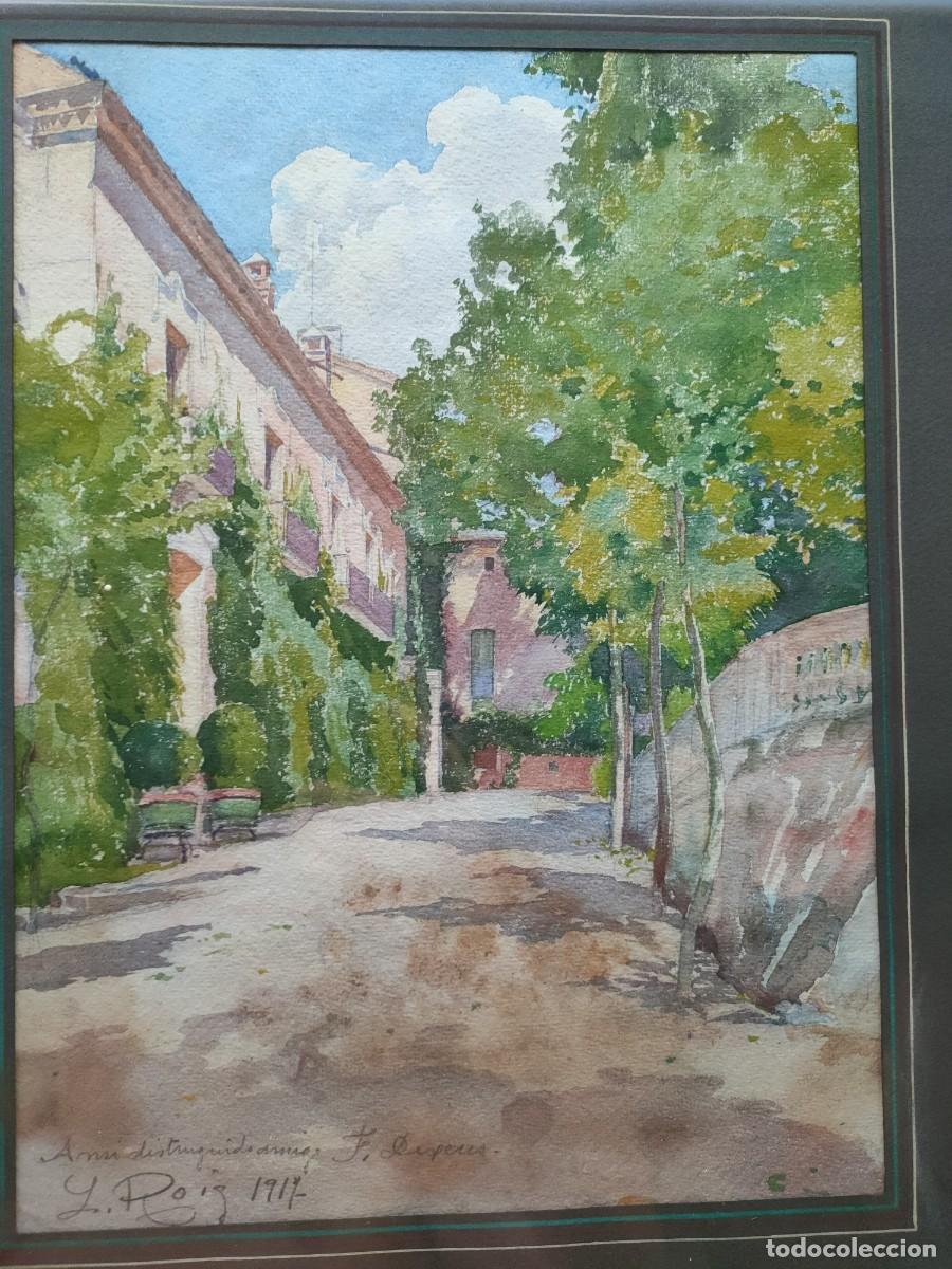 Arte: Llu&iacute;s Roig Ense&ntilde;at Acuarela original firmada y fechada en 1917