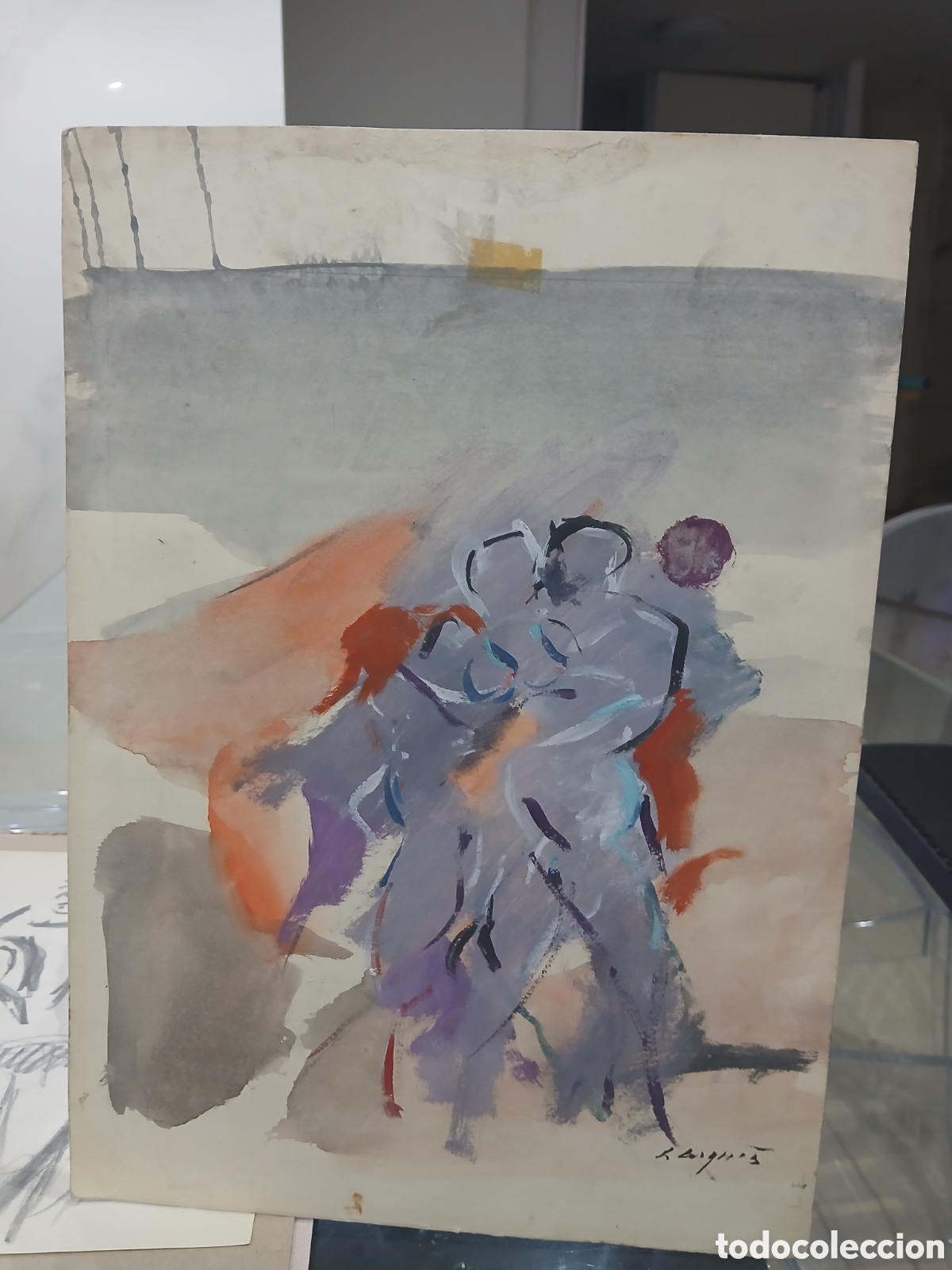Arte: Dibujo acurela original firmado sin identificar