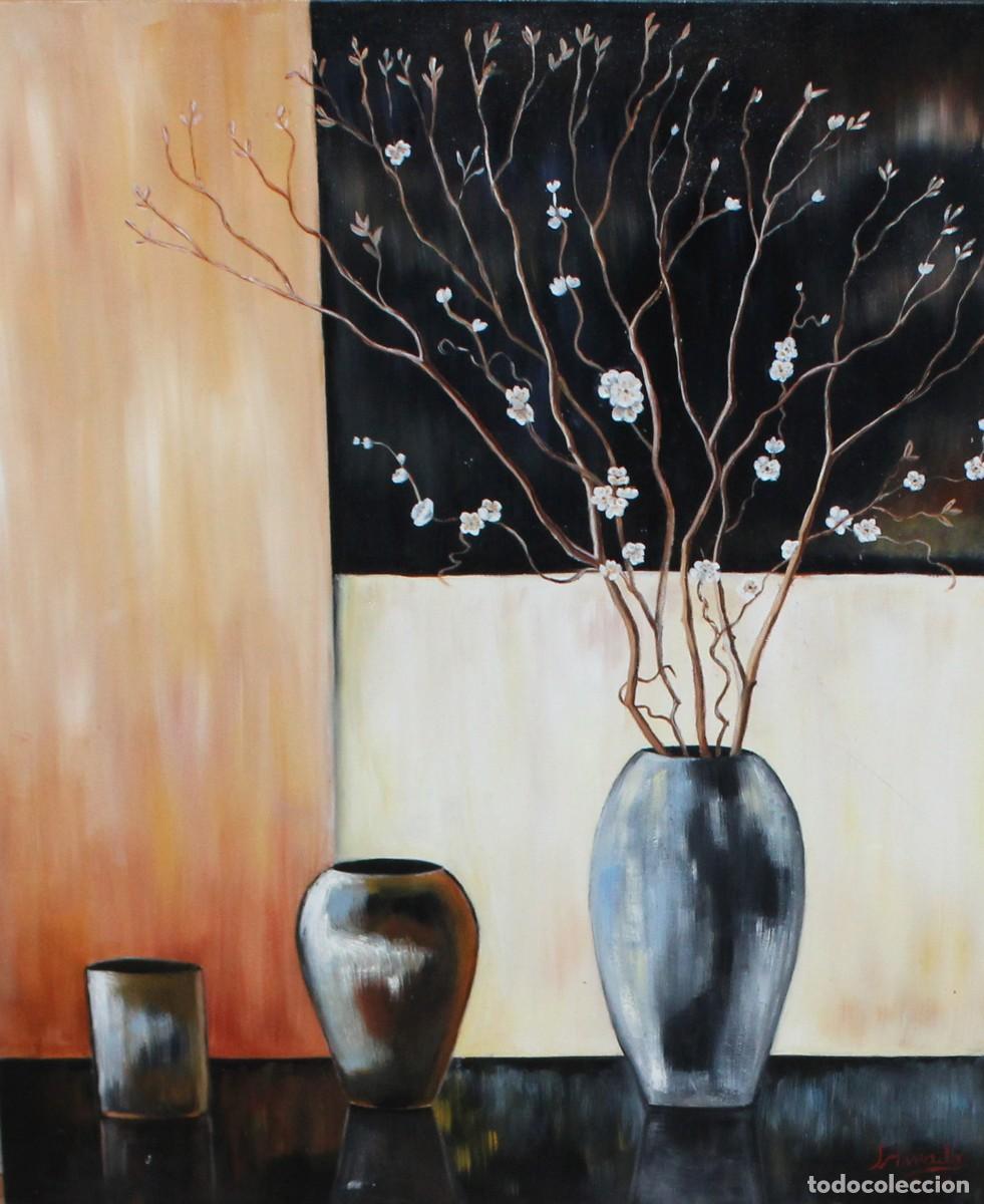 Arte: JOSEFINA AMAD&Oacute; (XX) OLEO SOBRE TELA FECHADO DEL A&Ntilde;O 2010. COMPOSICION CON JARRONES