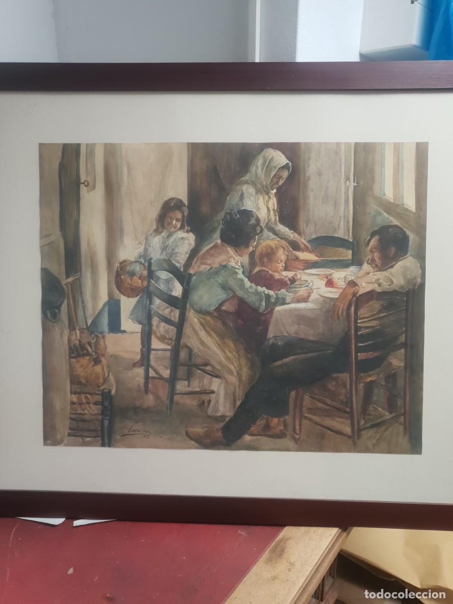Arte: Acuarela costumbrista 1916 firmada encarna. Seguramente encarnaci&oacute;n bustillo salomon
