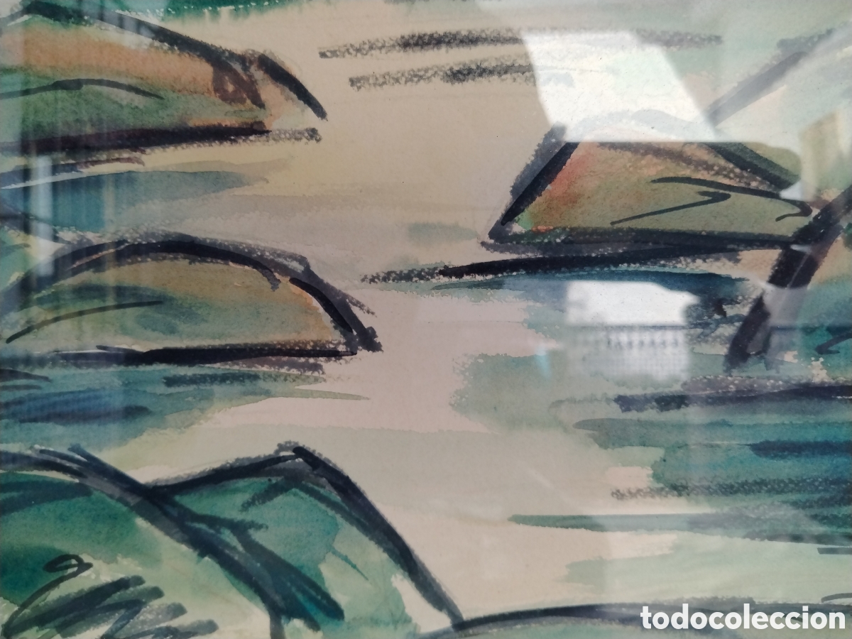 Arte: Importante obra expresionista. Acuarela o gouache sobre cart&oacute;n.