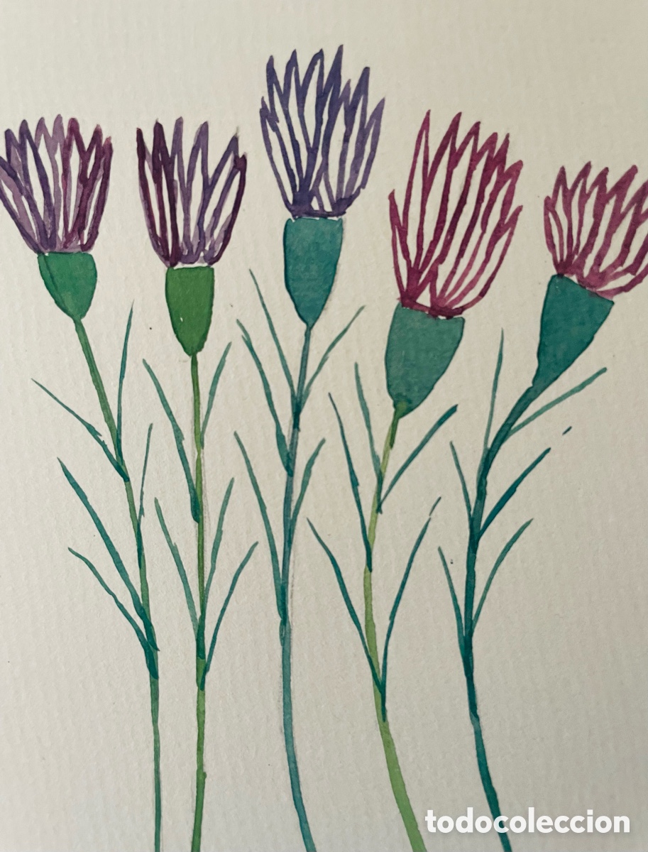 Arte: Flors liles. 2006 Acuarela 20 x 16 cm