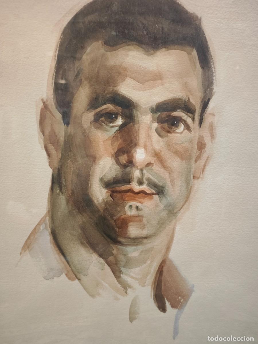 Arte: Retrato Original 1951 &ndash; Felipe-Luis Vallejo. T&eacute;cnica Mixta Firmada.