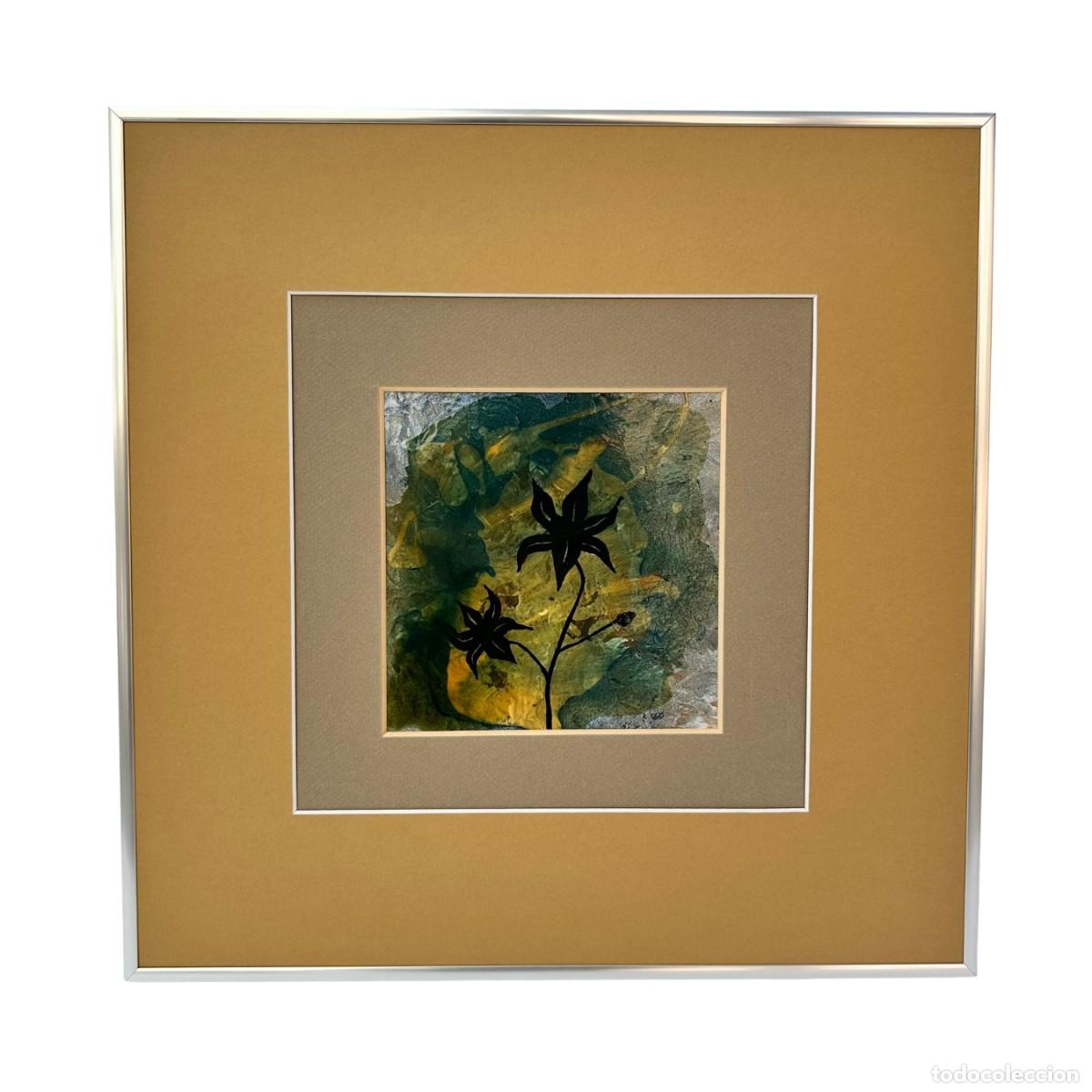 Arte: T&eacute;cnica mixta &ldquo;Composici&oacute;n vegetal&rdquo;, Escuela de Valladolid, 90&rsquo;s - Valladolid, Espa&ntilde;a