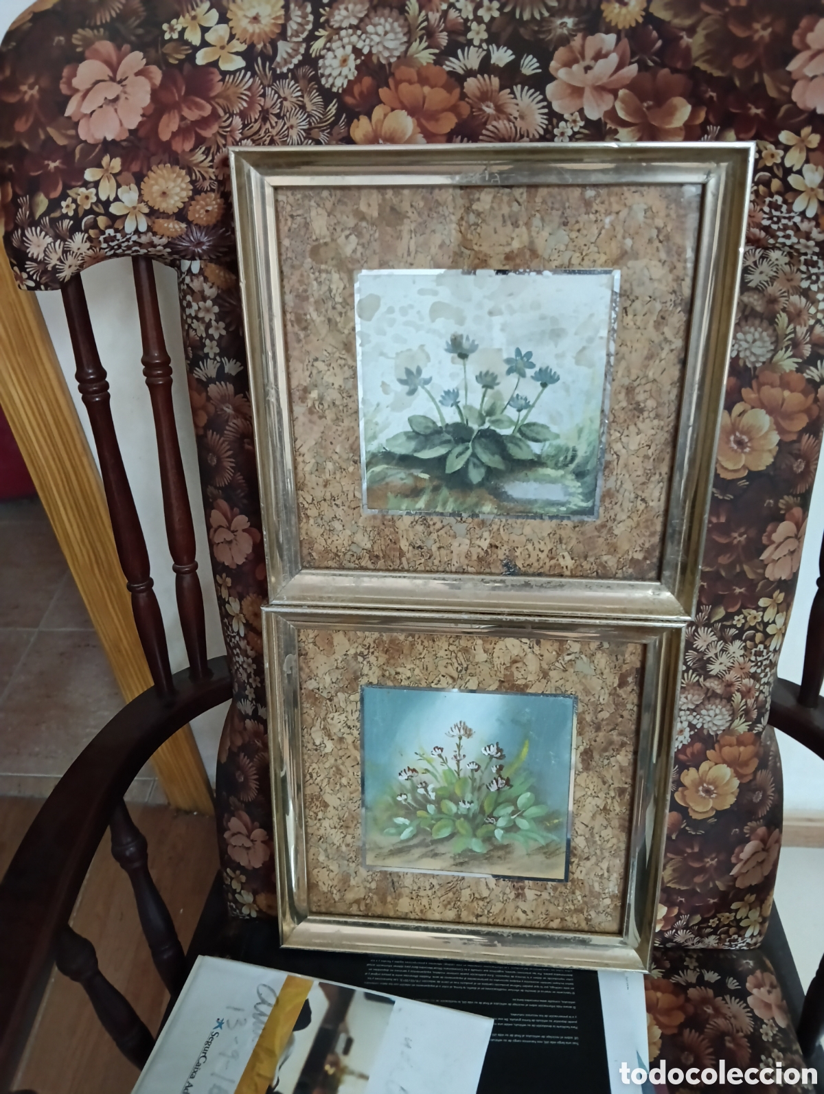 Arte: Lote de 2 Cuadros con Flores . Medidas 28x28