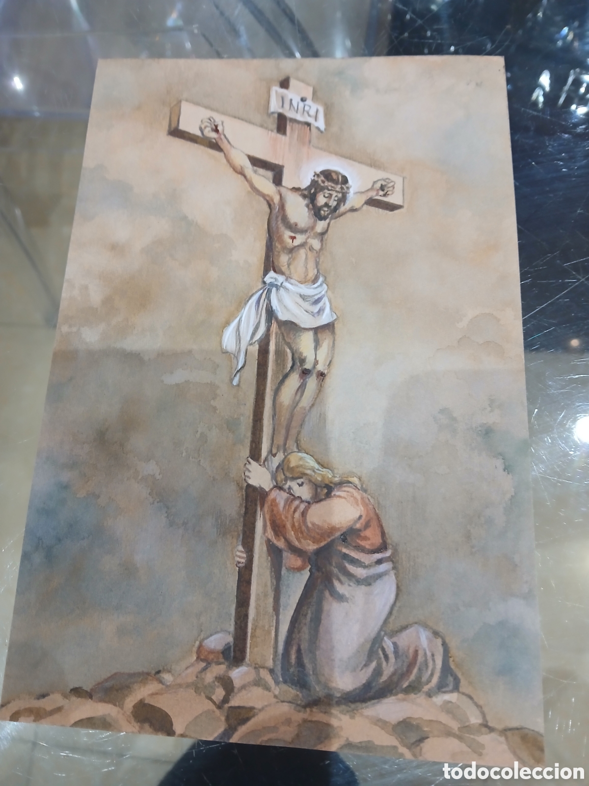 Arte: Acurela cristo en en cruz