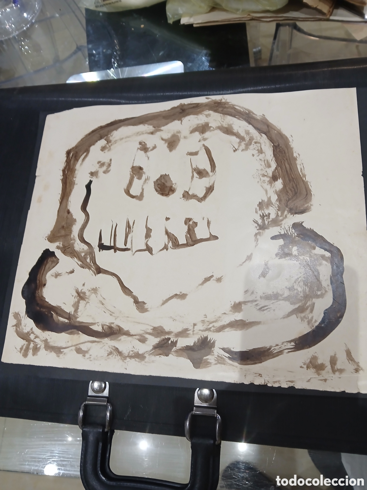 Arte: Dibujo o acurela mixta antiguo sin identificar