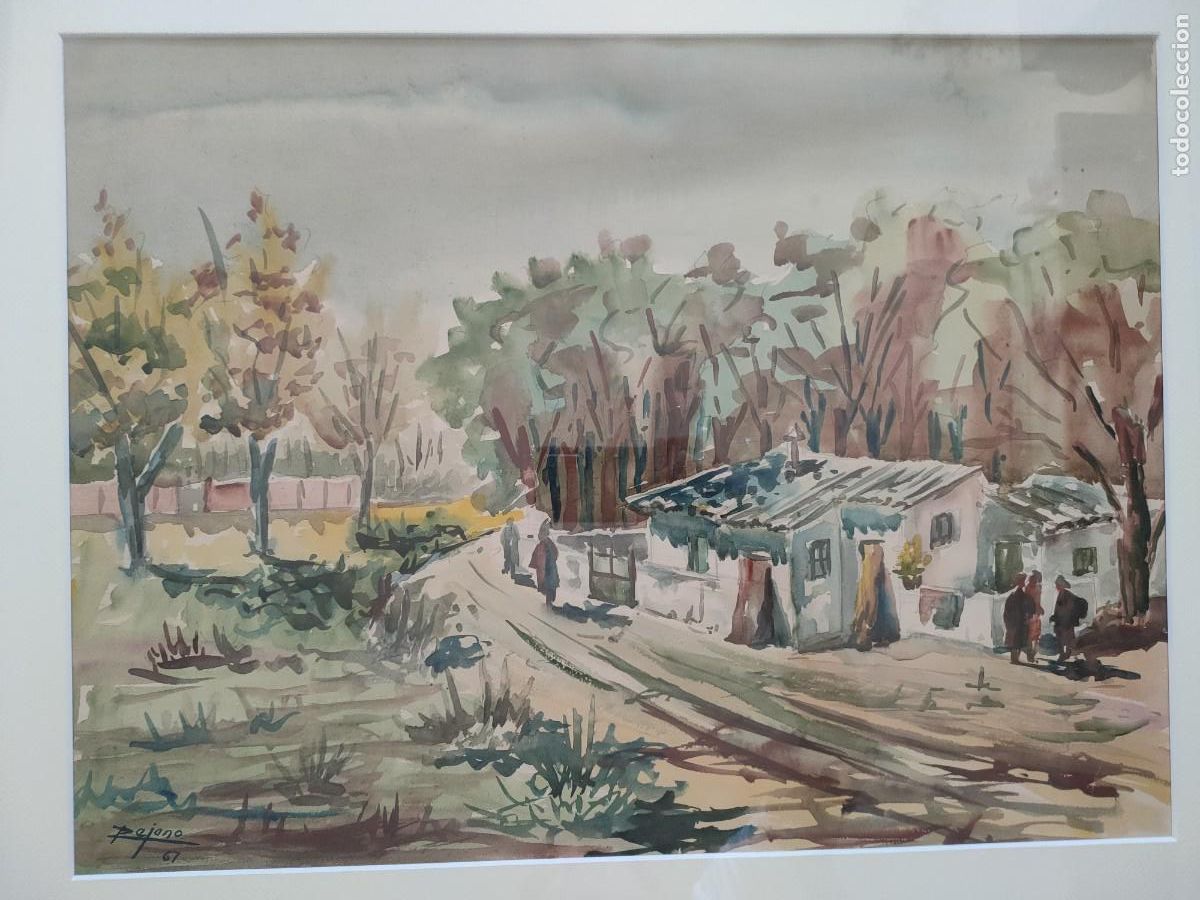 Arte: Manuel Rejano (1929-1994) acuarela original firmada