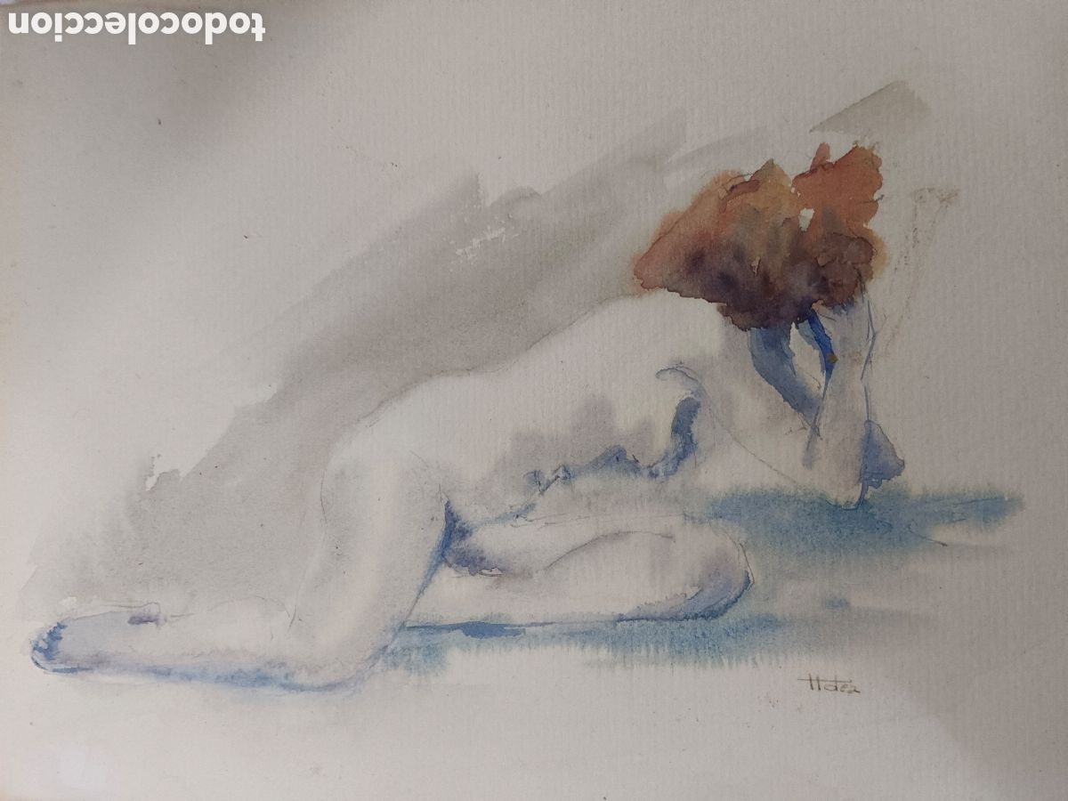 Arte: Par de acuarelas firmadas HDEZ,