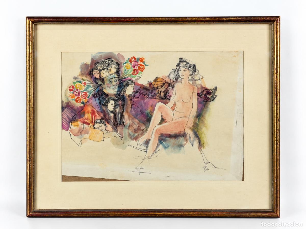 Arte: LORENZO GO&Ntilde;I (1911-1992) -T&Eacute;CNICA MIXTA- ESCENA SURREALISTA