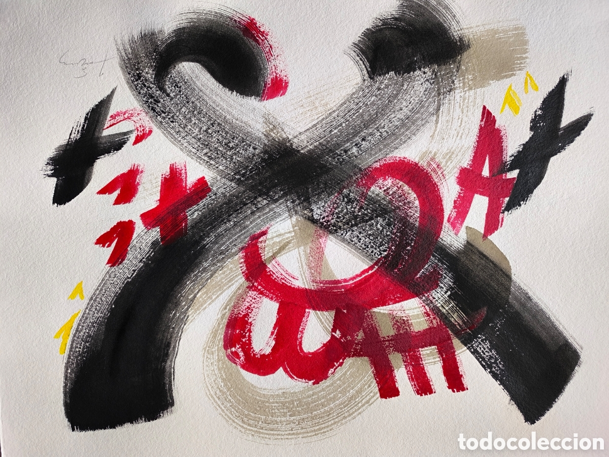 Arte: Acuarela posiblemente del pintor tapies por la firma