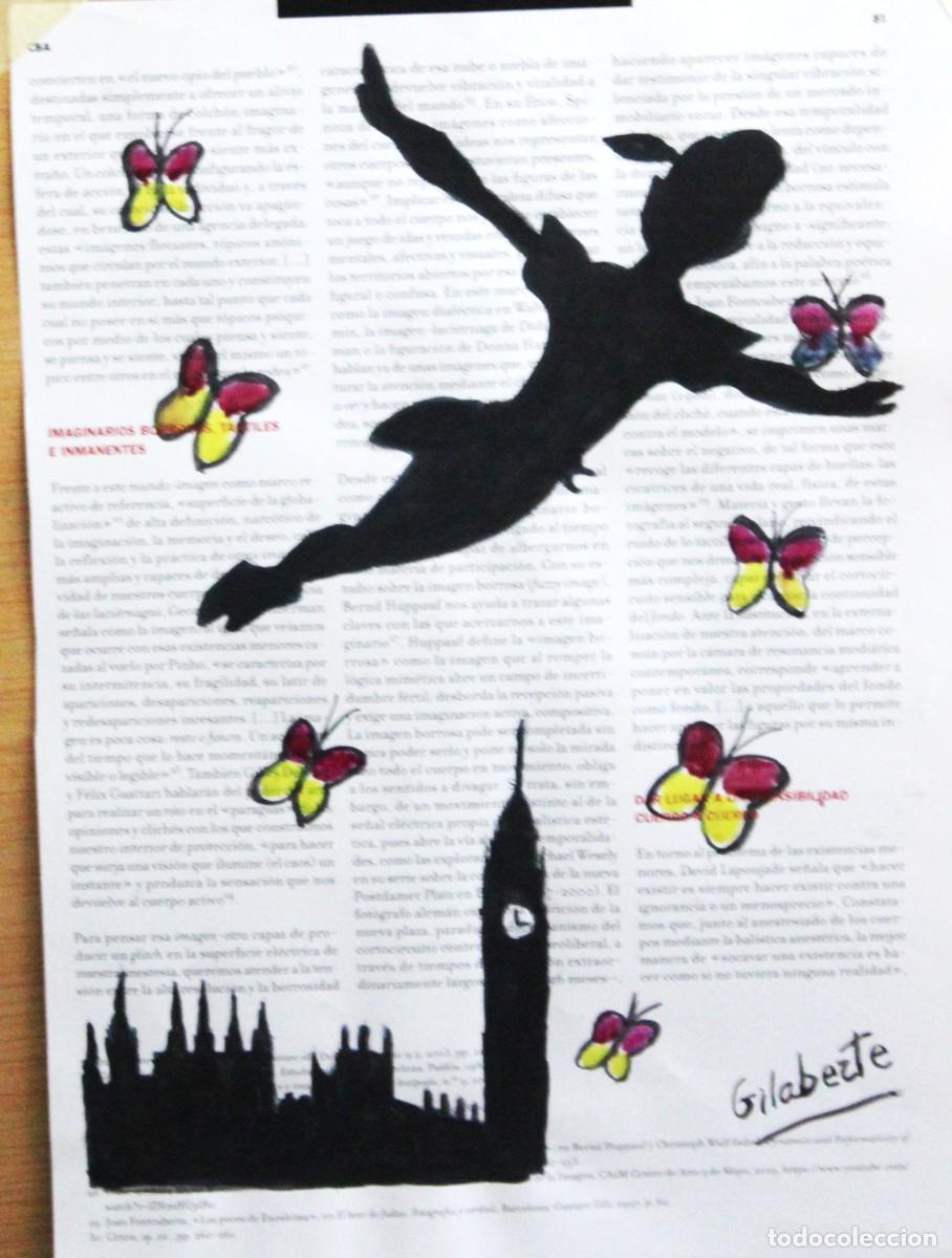 Arte: Peter pan entre mariposas obra de Mercedes Gilaberte