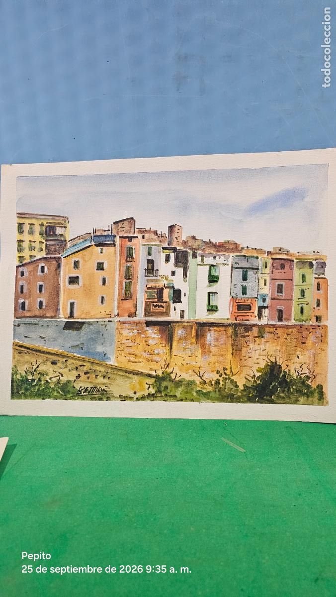 Arte: ACUARELA ORIGINAL VILA JOIOSA-PINTOR BELMAR