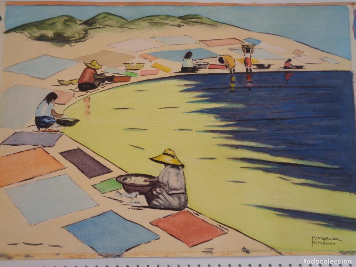 Arte: BONITA ACUARELA ORIGINAL DE MANOLO JORDANA , 1978