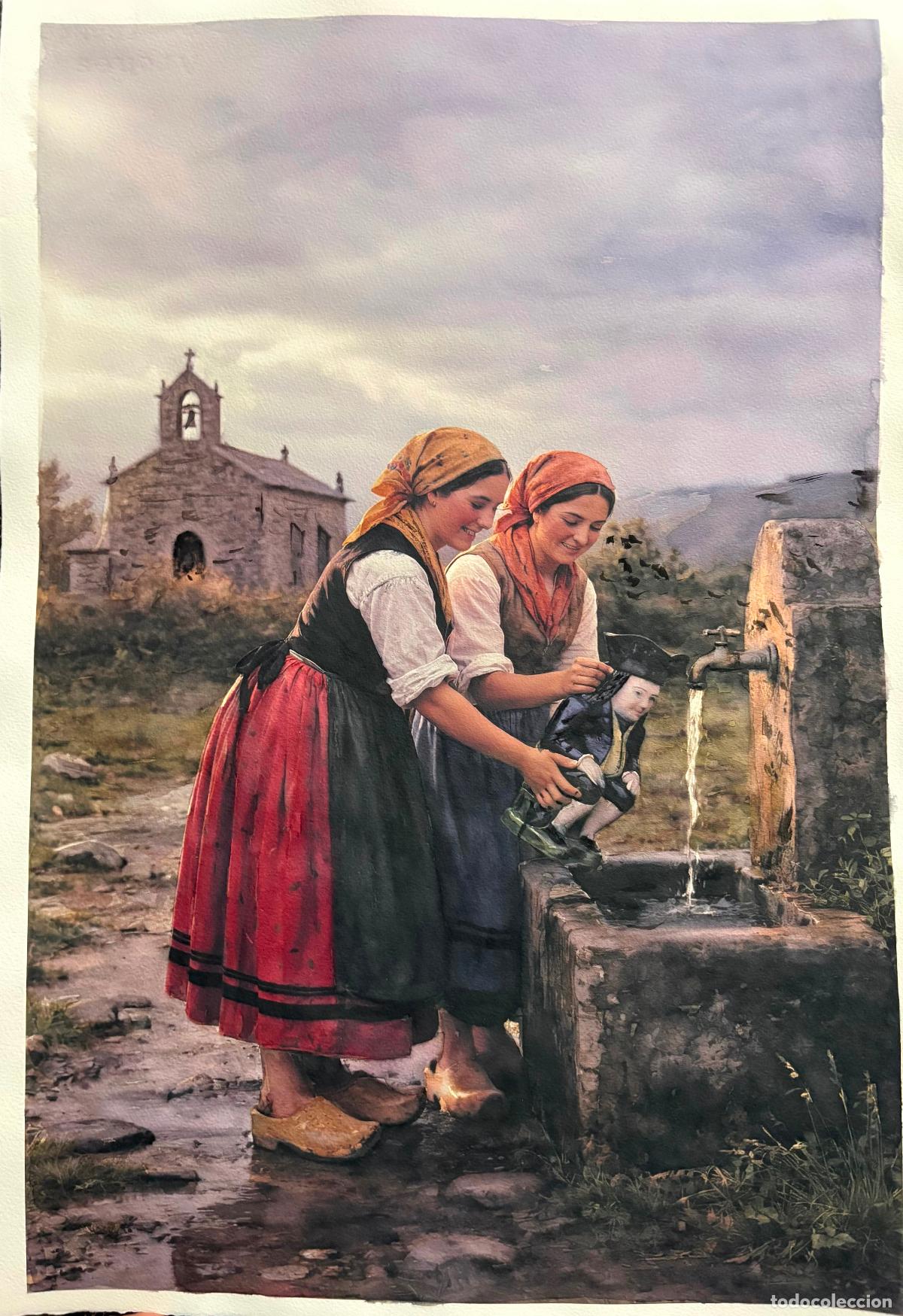 Arte: Acuarela, escena gallega