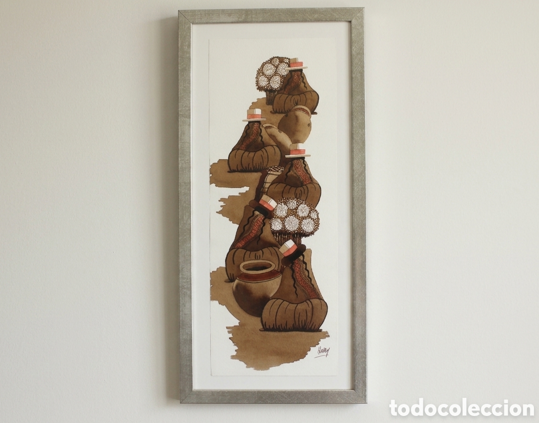 Arte: Un pedacito del coraz&oacute;n de los Andes. Pareja de acuarelas originales de Lima.