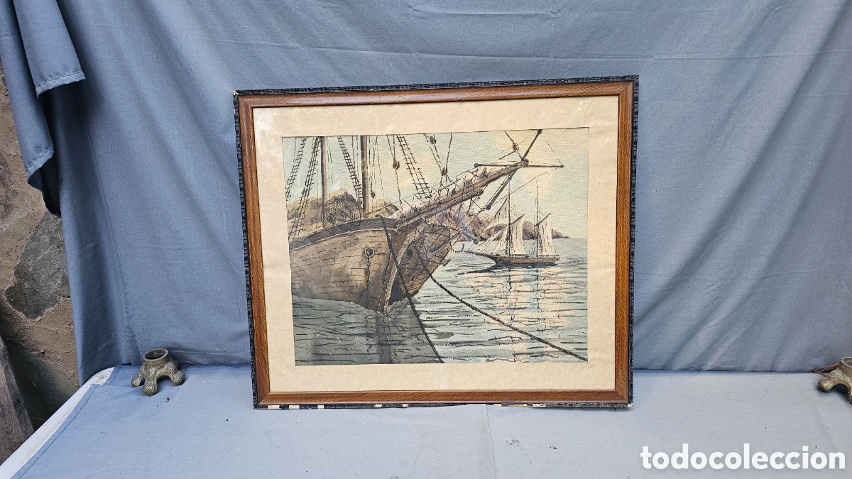 Arte: Acuarela del famoso pintor canario Juan Toral ( 1956 )