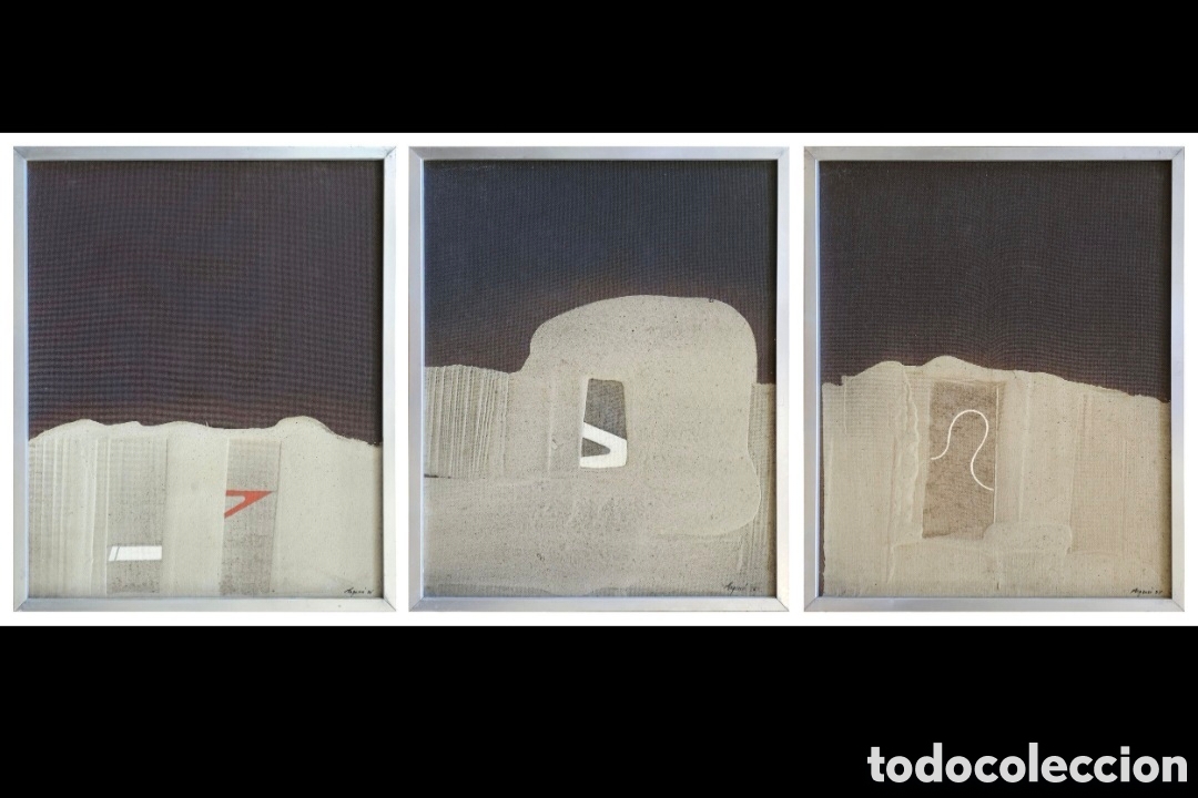 Arte: PHILIPPE D'ARGENC&Eacute; (1936) Composiciones Serie de tres obras en t&eacute;cnica mixta firmadas