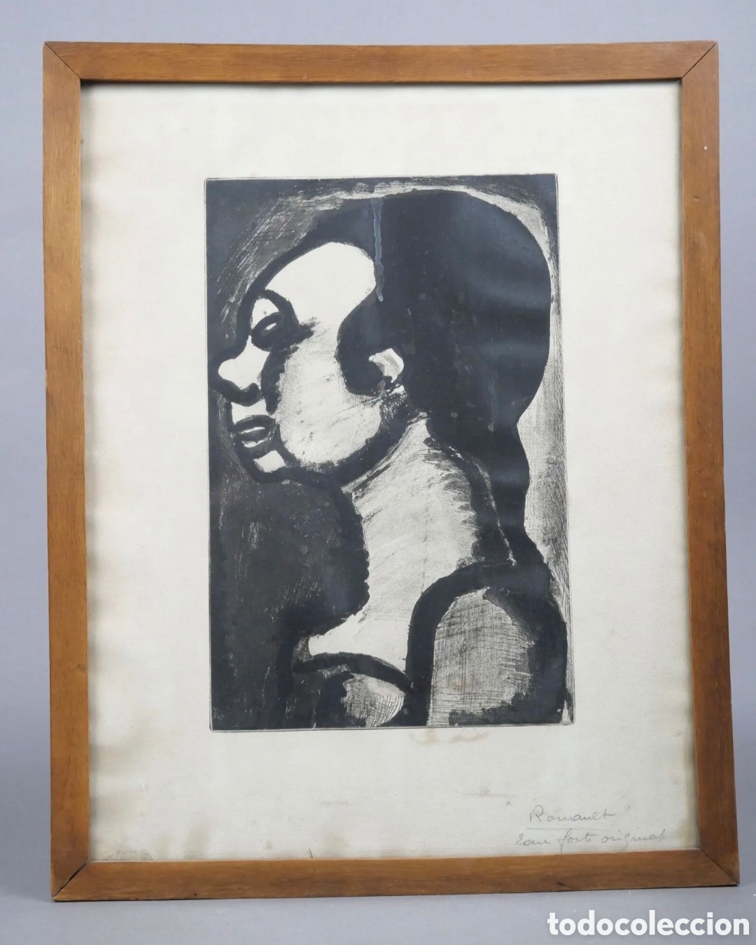 Arte: Georges Roualut ( 1871-1958 ) mujer horrible aguafuerte firmado con grafito