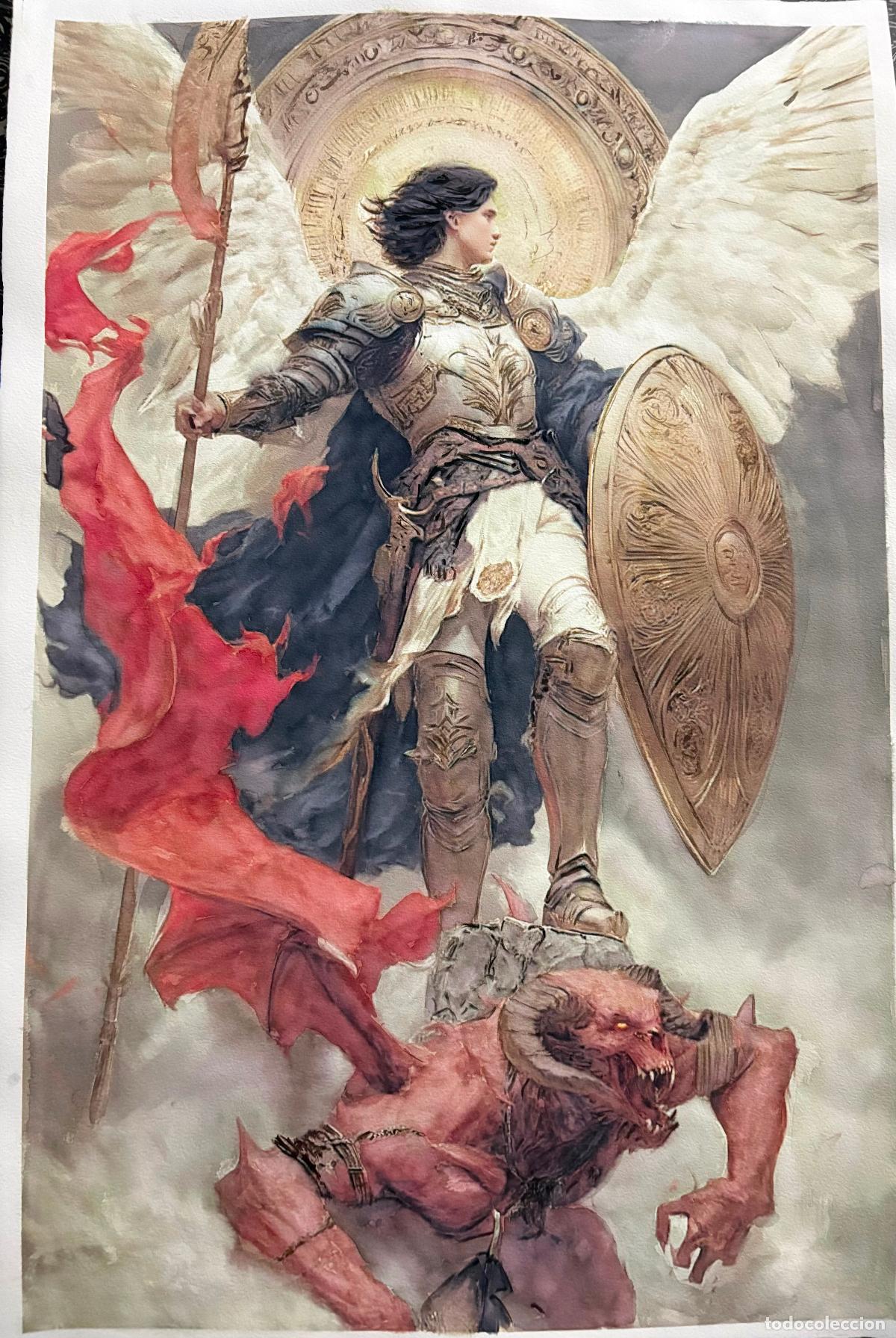 Arte: Acuarela representando a San Miguel Arc&aacute;ngel