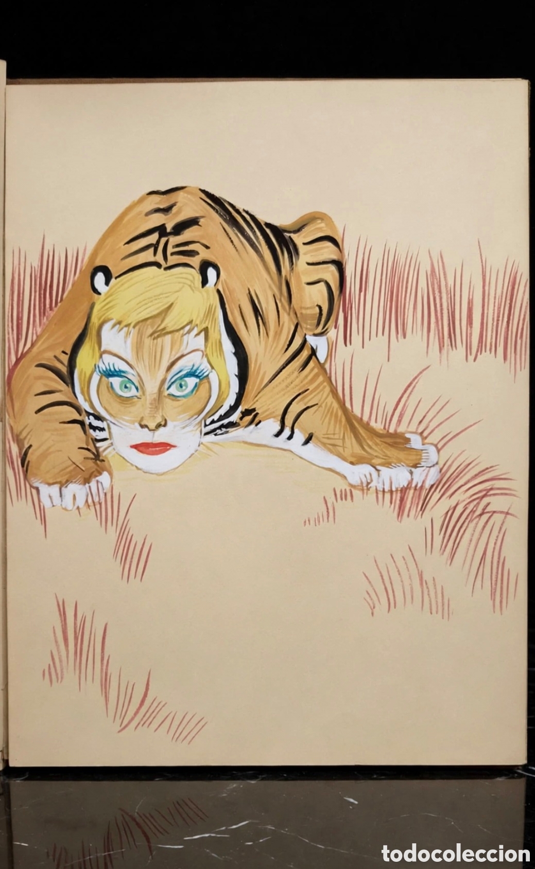 Arte: Acuarela de Georges Bastia ( 1904-1980 ) caricatura de Michele Morgan