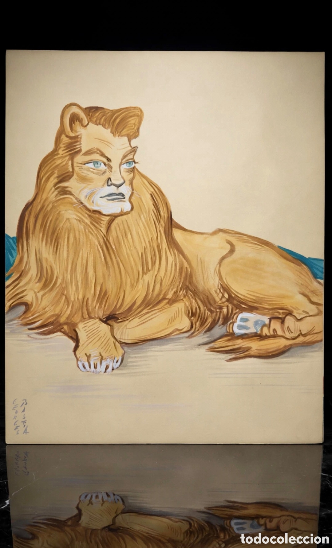 Arte: Acuarela firmada por Georges Bastia ( 1904-1980 ) caricatura de Tramel