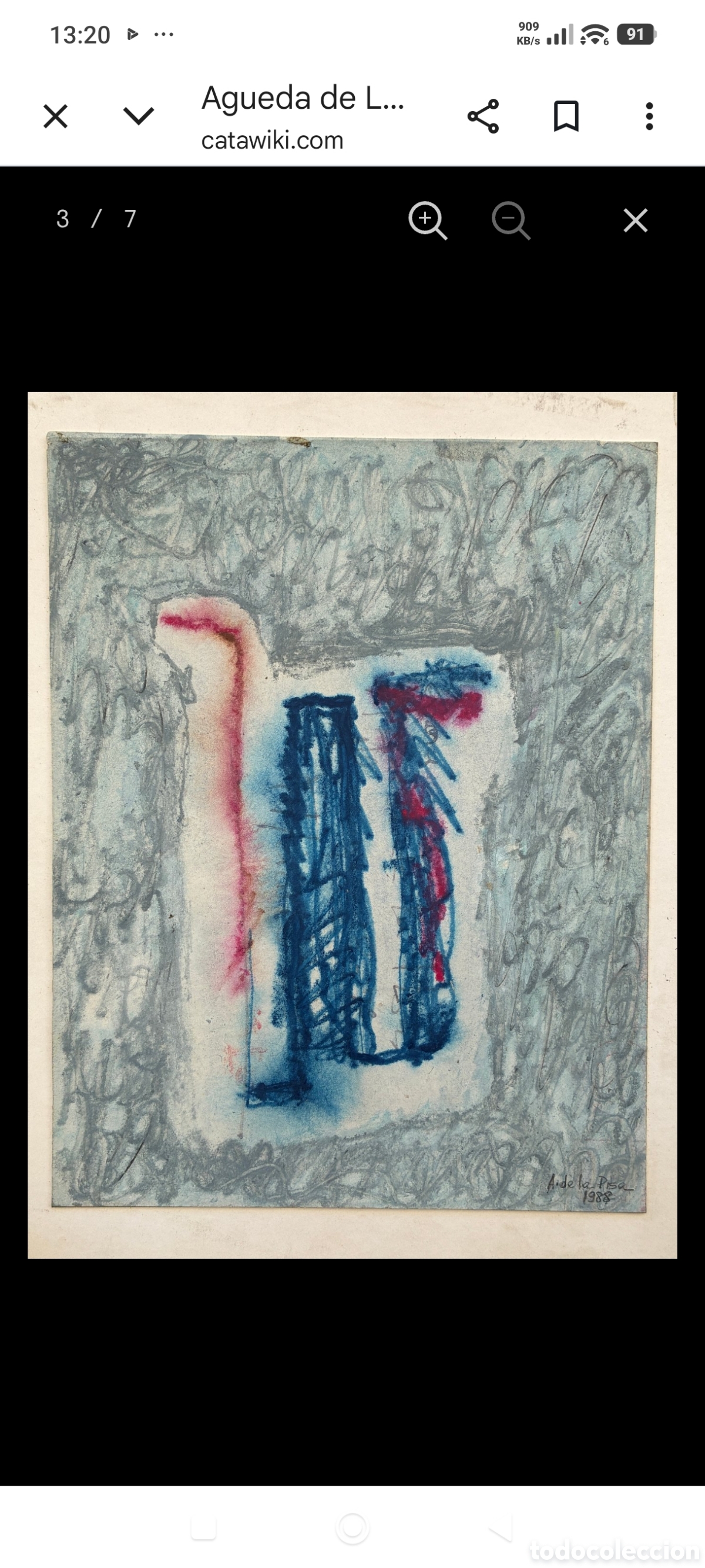 Arte: &Aacute;gueda de la pisa 1942 _ acuarela abstracta