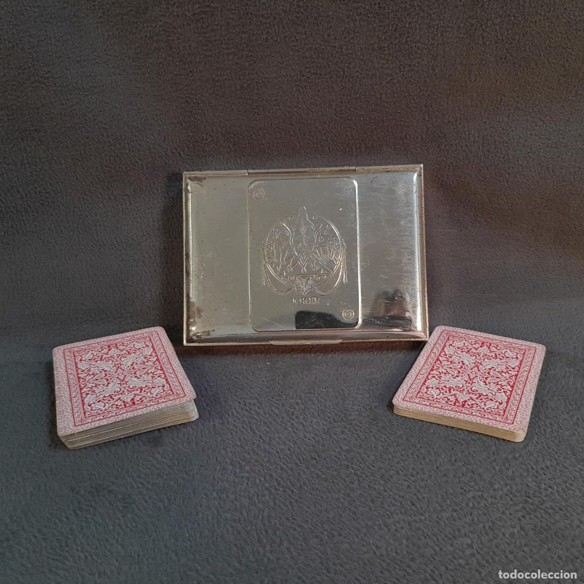 Arte: CAJA DOBLE DE CARTAS PARA P&Oacute;KER. BA&Ntilde;O DE PLATA. S. XX