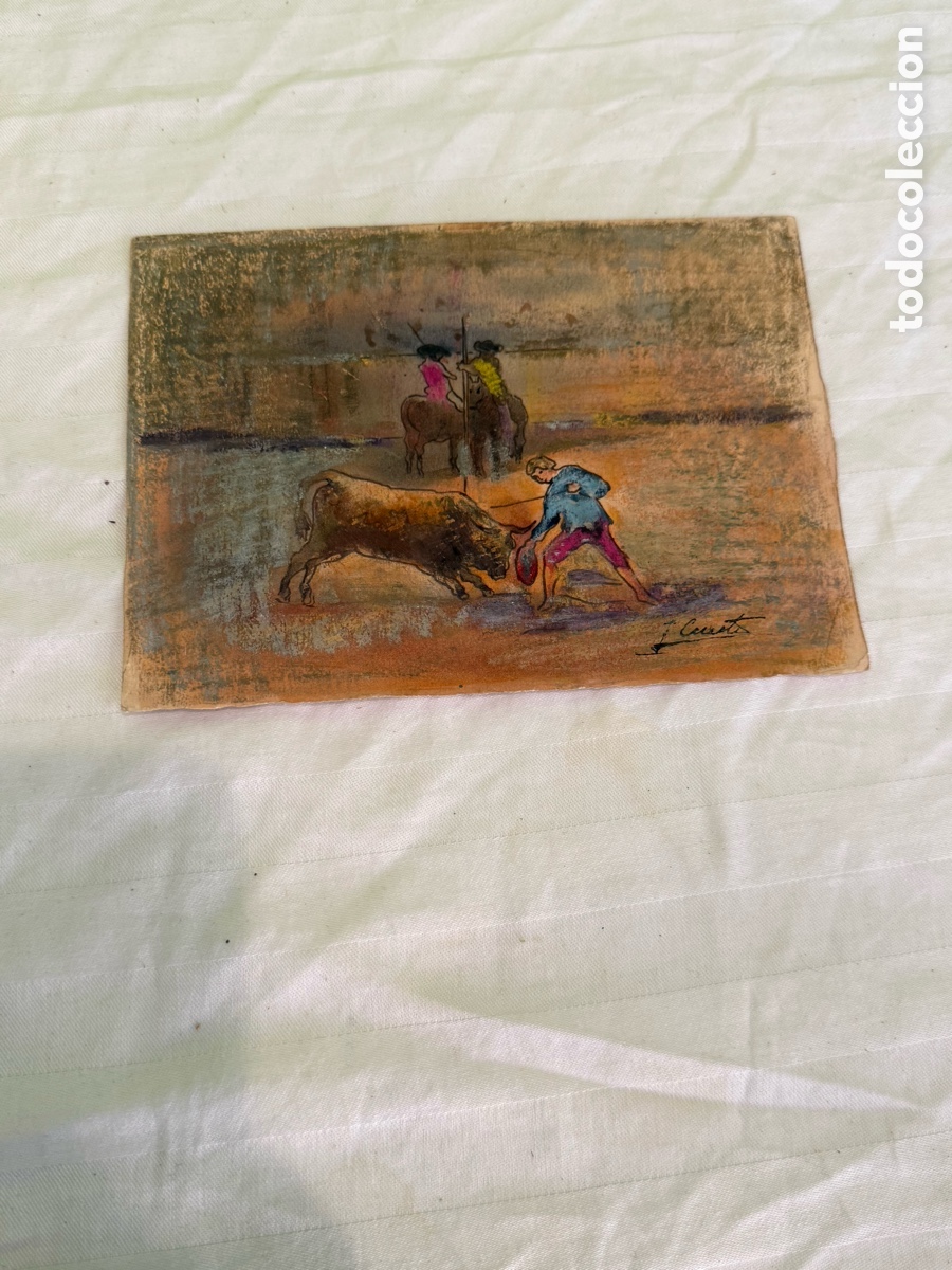 Arte: Acuarela firmada &ndash; Escena taurina &ndash; Siglo XX &ndash; Colecci&oacute;n Arturo Cabezas Mart&iacute;nez