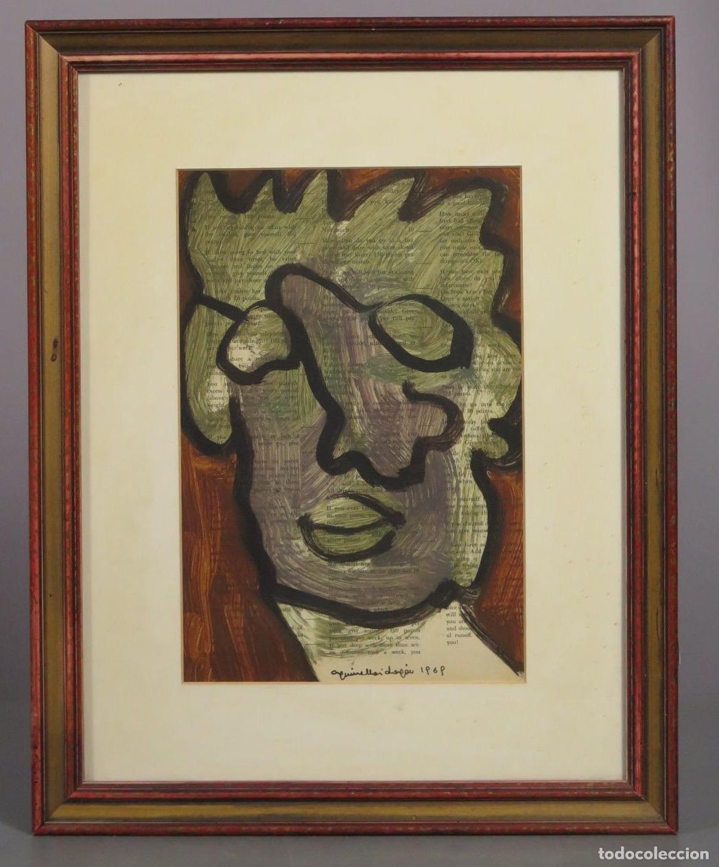 Arte: ROSTRO EXPRESIONISTA. ACRILICO S/ PAPEL. INFLUENCIA PETER KEIL. FIRMADO Y 1969