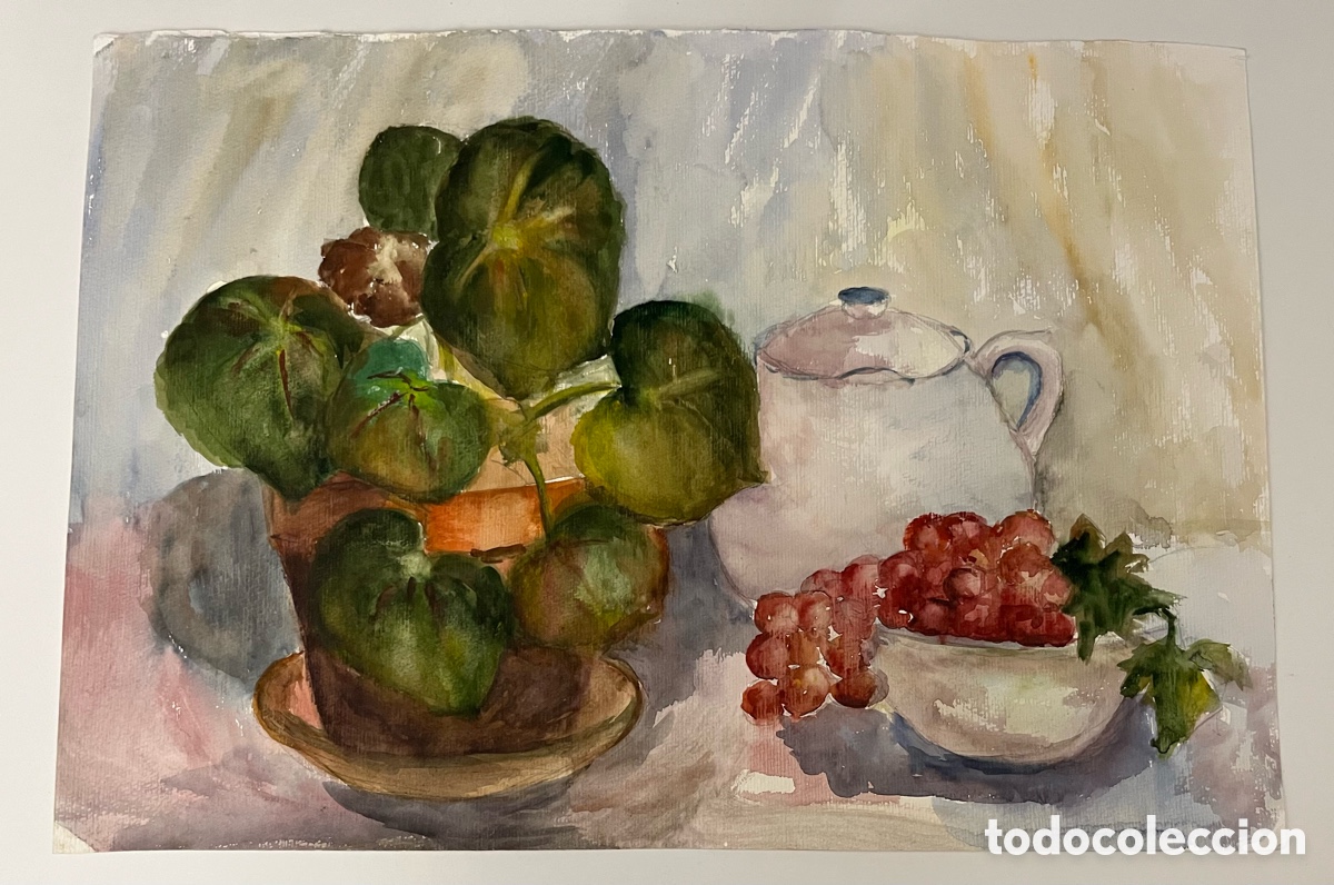 Arte: Pintura acuarela dibujada a mano sobre papel - Bodeg&oacute;n