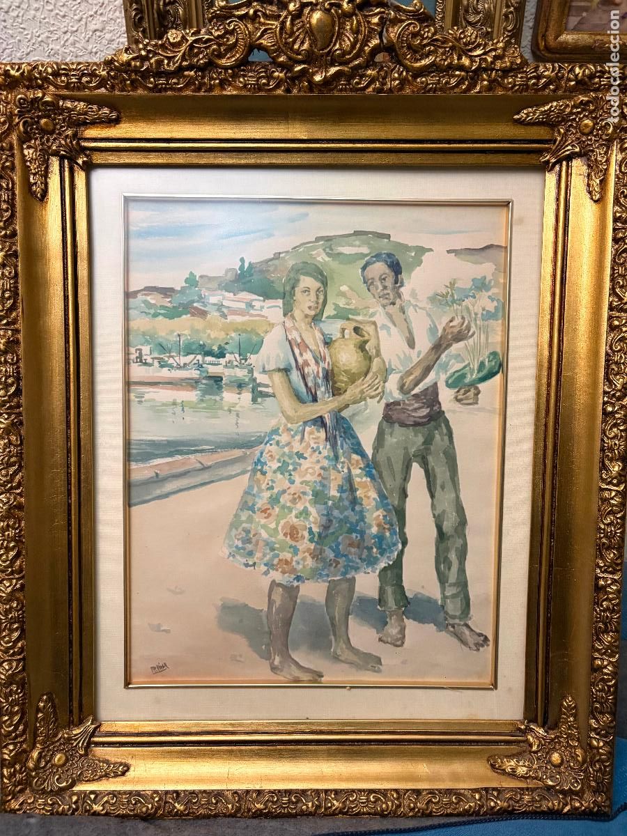 Kunst: Tipos populares, M&aacute;laga, 1968, por Rodrigo Vivar (M&aacute;laga 1934-2025)