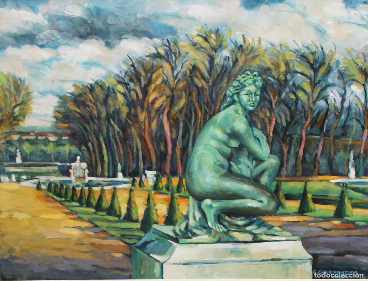Art: CLAUDE CHARPENTIER (Francia, Sg.XX) TECNICA MIXTA SOBRE PAPEL. JARDINES DEL PALACIO DE VERSALLES