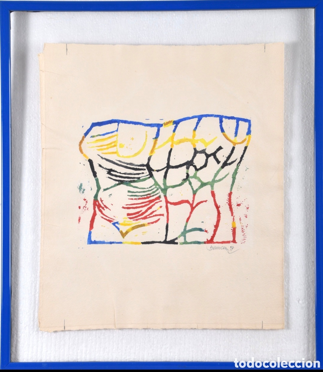 Kunst: MIGUEL BERROCAL 1933-2006 Torsos masculino y femenino acuarela tamp&oacute;n papel firmada l&aacute;piz fechada 97