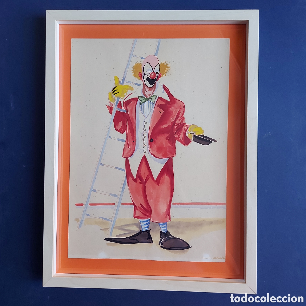 Arte: NOBLOM &rdquo;EL PAYASO CON LA ESCALERA&rdquo; ACUARELA