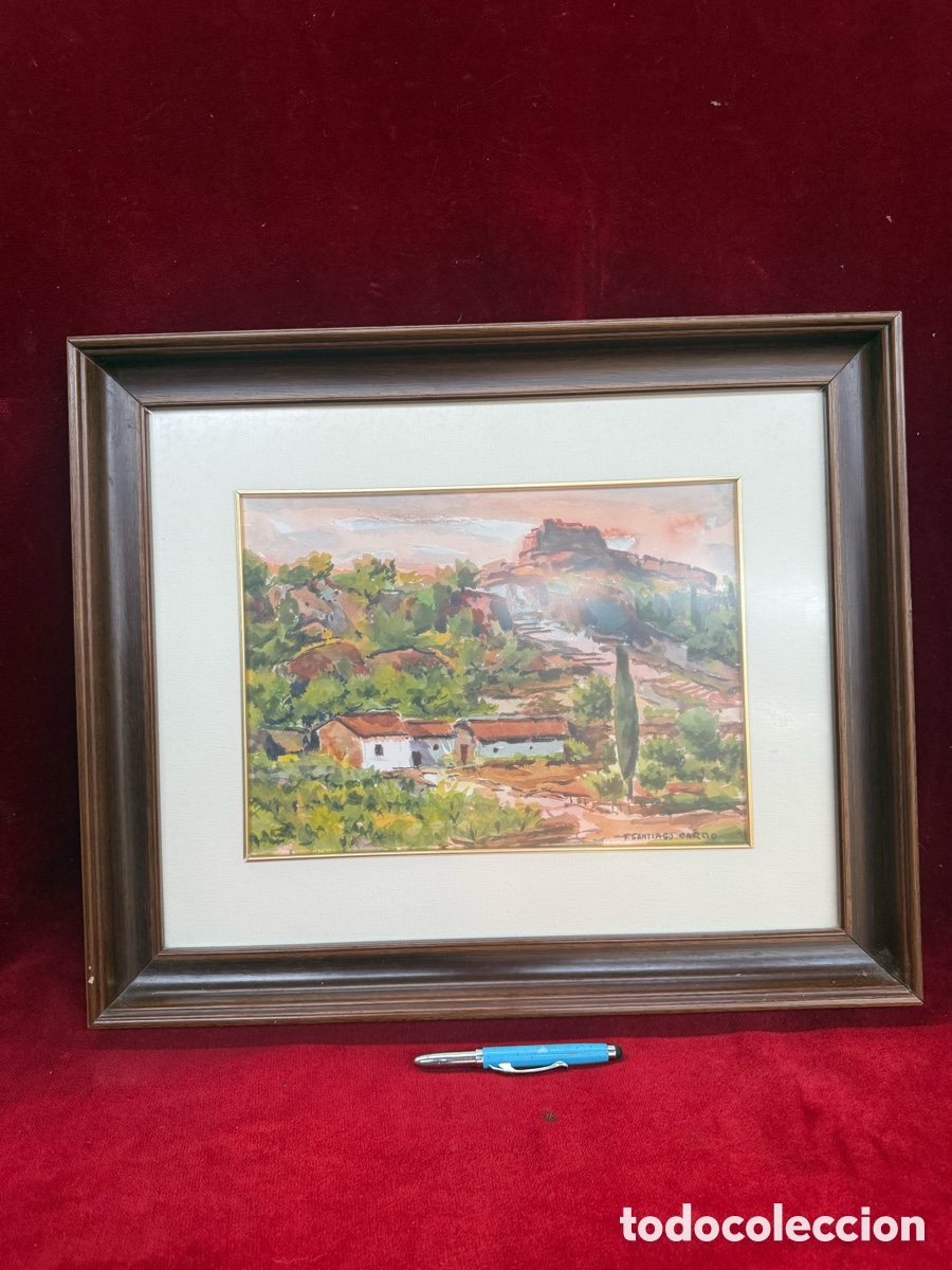 Art: Antiguo cuadro,acuarela de Francesc Santiago Carbo!
