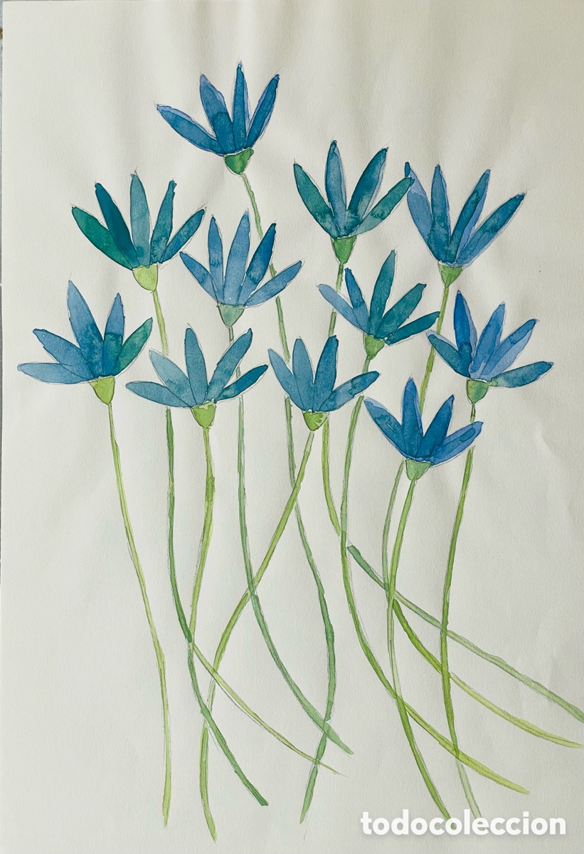 Arte: Flors Blaves. Acuarela - Foto 2