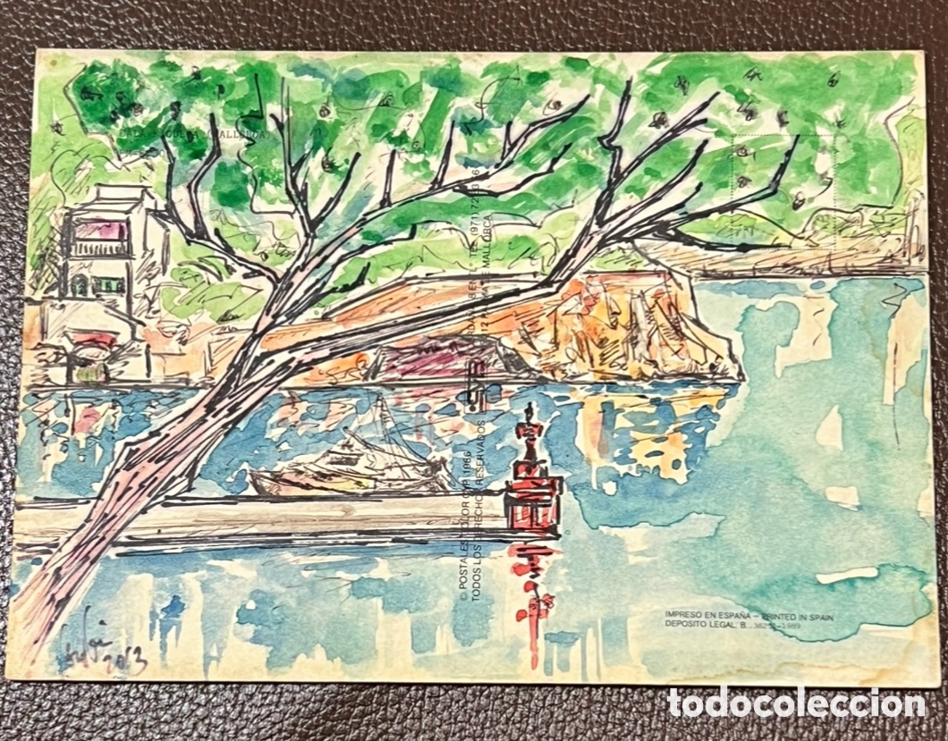 Arte: Artista Mallorquin. &ldquo;Paisaje&rdquo;. Acuarela sobre postal. 2013.