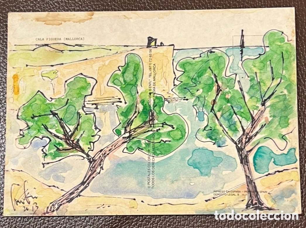Art: Artista Mallorquin. &ldquo;Paisaje&rdquo;. Acuarela sobre postal. 2013.