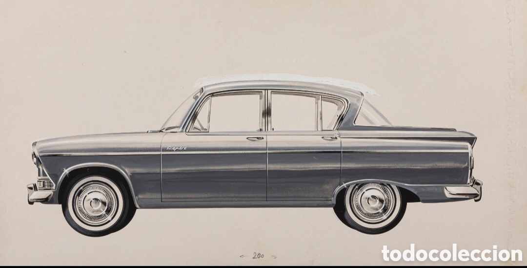 Arte: Pierre DUMONT (1920-1987) Humber Sceptre - 25,5 x 49,5 cm - &iexcl;ARCHIVO IN&Eacute;DITO AUX TEMPS 1965 - ROOTES