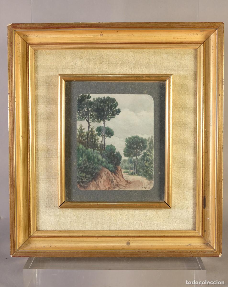 Art: EDUARD ROIG ENSE&Ntilde;AT (BARCELONA, 1870-1949) Gouache y acuarela sobre papel &rdquo;paisaje monta&ntilde;a&rdquo; Firmado.